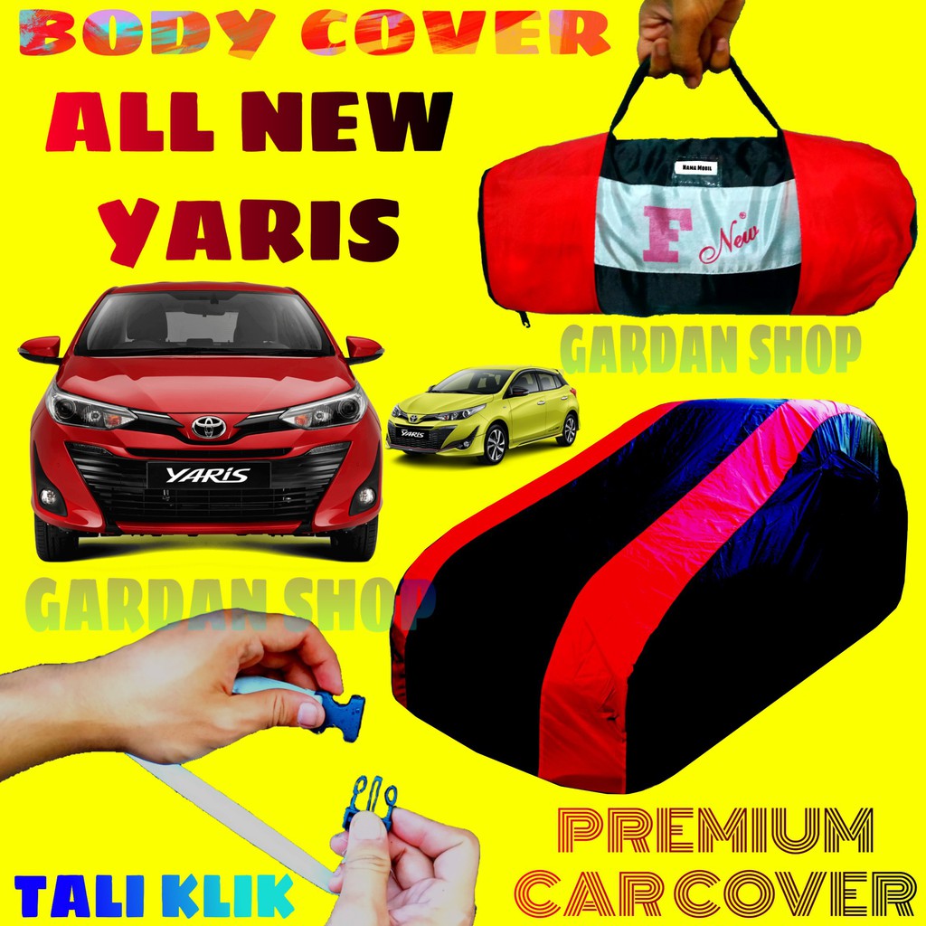 Body Cover ALL NEW YARIS Sarung MERAH Penutup Pelindung Bodi Mobil New Yaris Joker PREMIUM Cover Red