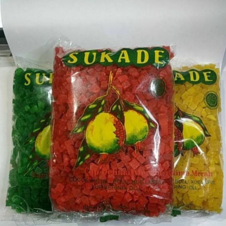 

SUKADE / BUAH CINCANG KERING CAP DELIMA MERAH (4 bks x @250gr)