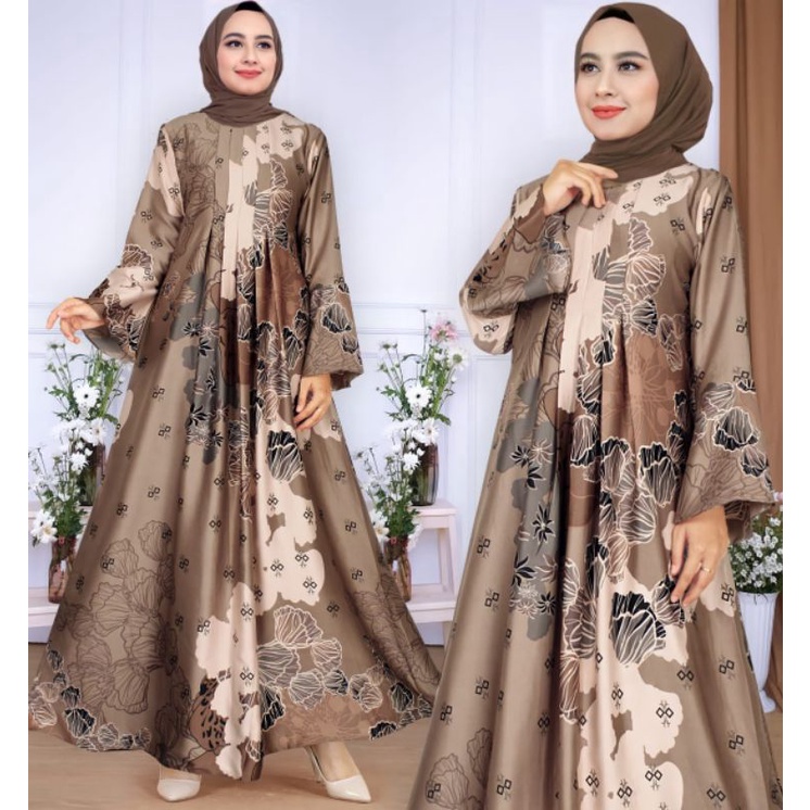 (READY JUMBO LD 120) Gamis Semi sutra /Gamis silk premium /Gamis busui/Gamis rampel 5