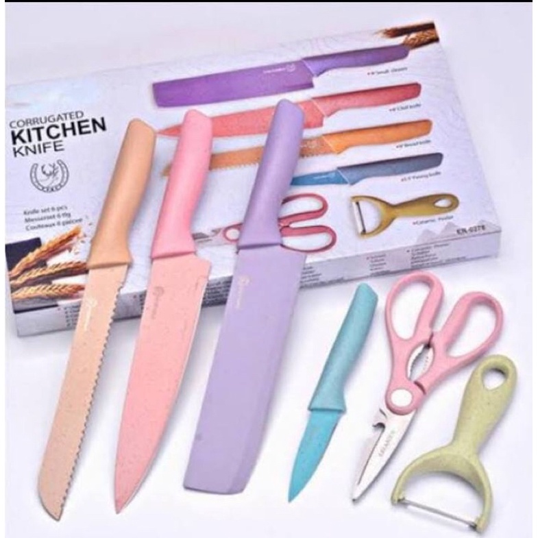 pisau dapur set jerami gandum