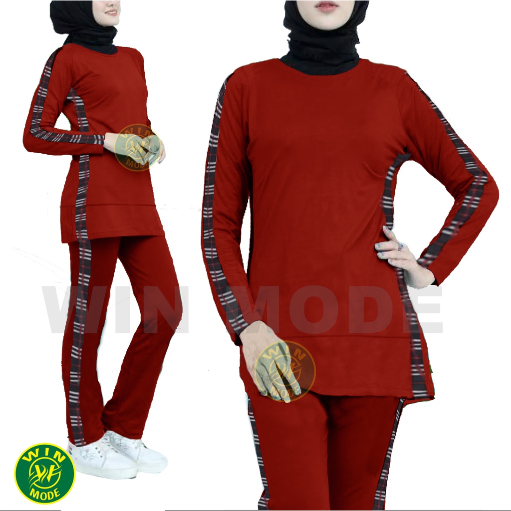 Baju Setelan Olahraga Senam Training Wanita Lengan Panjang YOVIOS Ukuran XL XXL XXXL-1