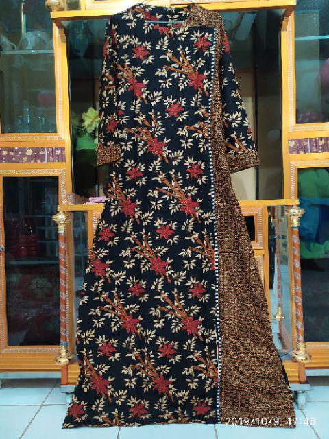 Ms Gamis Batik Sriwedari Maxi Super Jumbo Xxl Ld 110c. Bumil/busui Katun Sogan