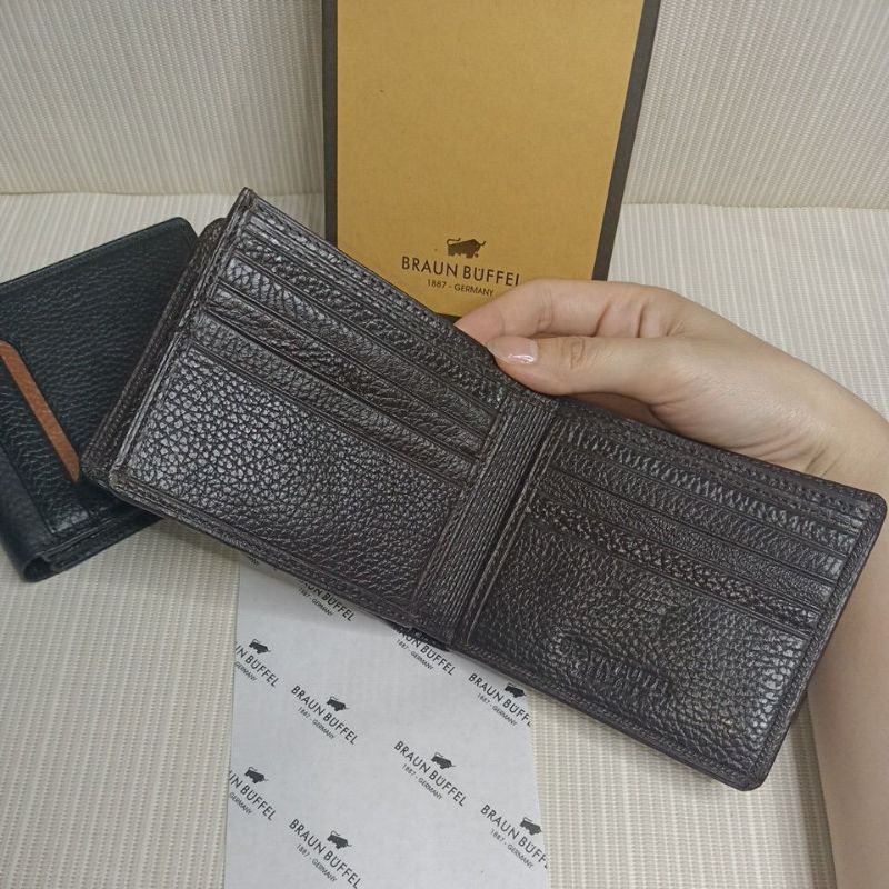 Dompet lipat pria 3 ruang / 3 dimensi kulit sapi asli