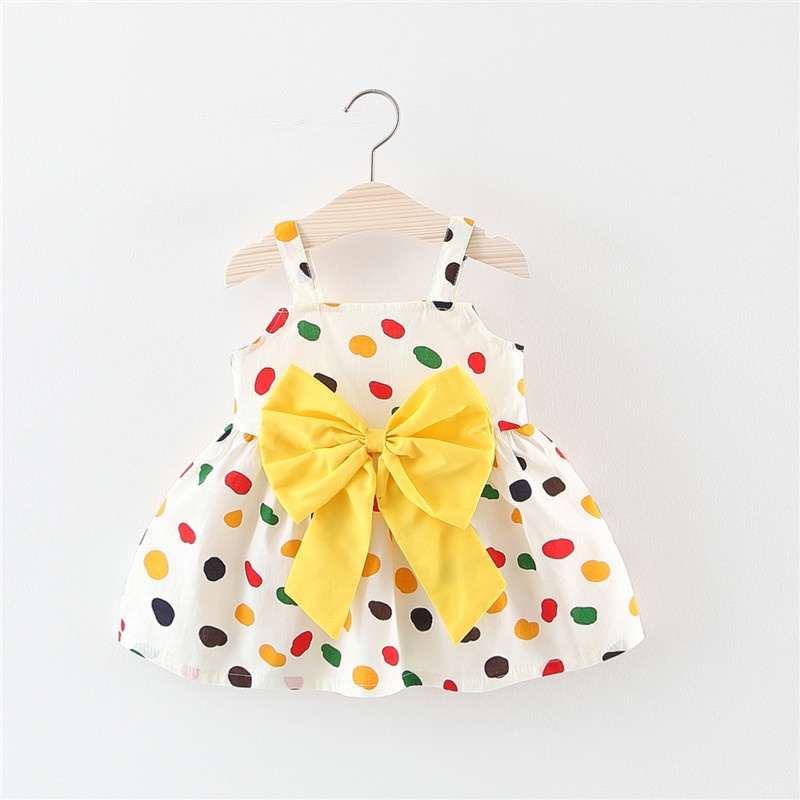 Dress Pantai Anak Perempuan Baju Gaun Anak Perempuan Motif Polkadot Dress Cantik Lucu