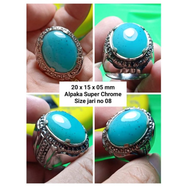 CINCIN BATU BACAN PALAMEA WARINGIN TOTOL SELASIH BIRU TOP KRISTAL NATURAL 10000%