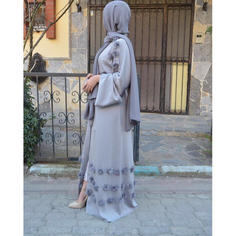Elegant adult Muslim Abaya Arab Turkish Singapore cardigan appliques Jilbab Dubai Muslims Women