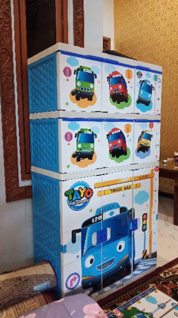 JUMBO LEMARI PAKAIAN PLASTIK GANTUNG AKAKO KARAKTER TAYO JUMBO LEMARI PAKAIAN PLASTIK GANTUNG AKAKO KARAKTER TAYO
