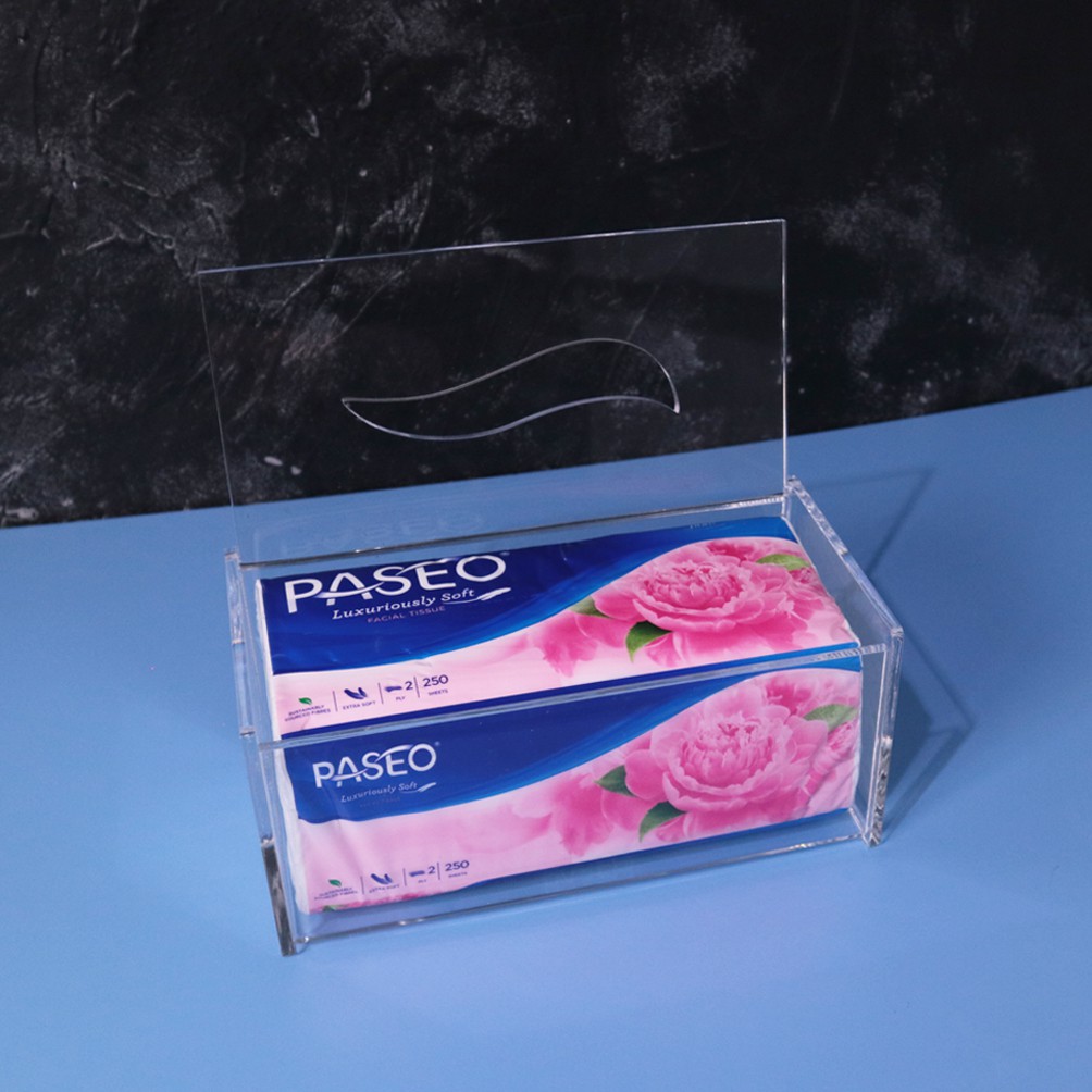 Kotak Tissue Akrilik | Wavy Rectangle | Clear Acrylic Tissue Box