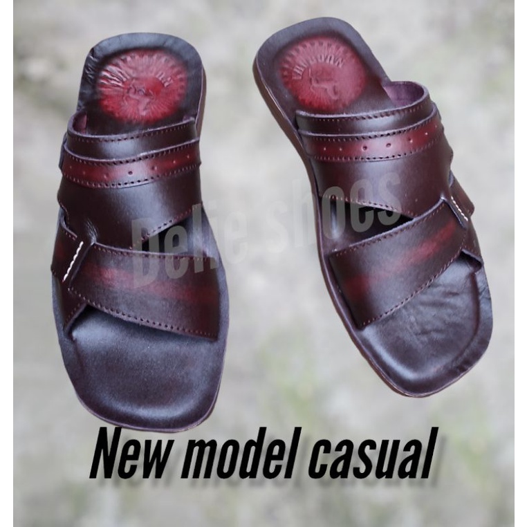 Sandal pria casual kulit asli terbaru