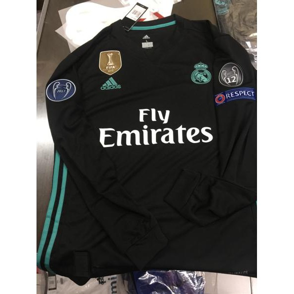 Jersey Baju Bola Real Madrid Away Ls Fullpatch Ucl 2017/2018 Grade Ori