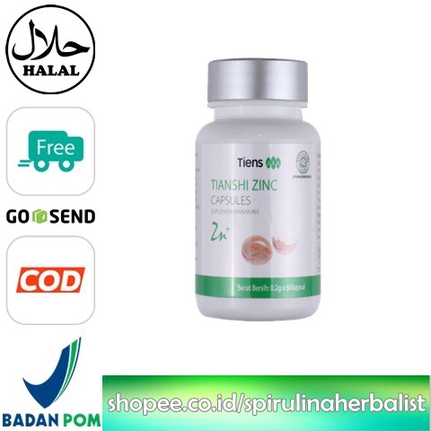 TIANSHI ZINC CAPSULES TIENS ORIGINAL (TIENSZINC SUPLEMEN MAKANAN) ZINC TIENS (TIENSZINC) ZINCTIENS