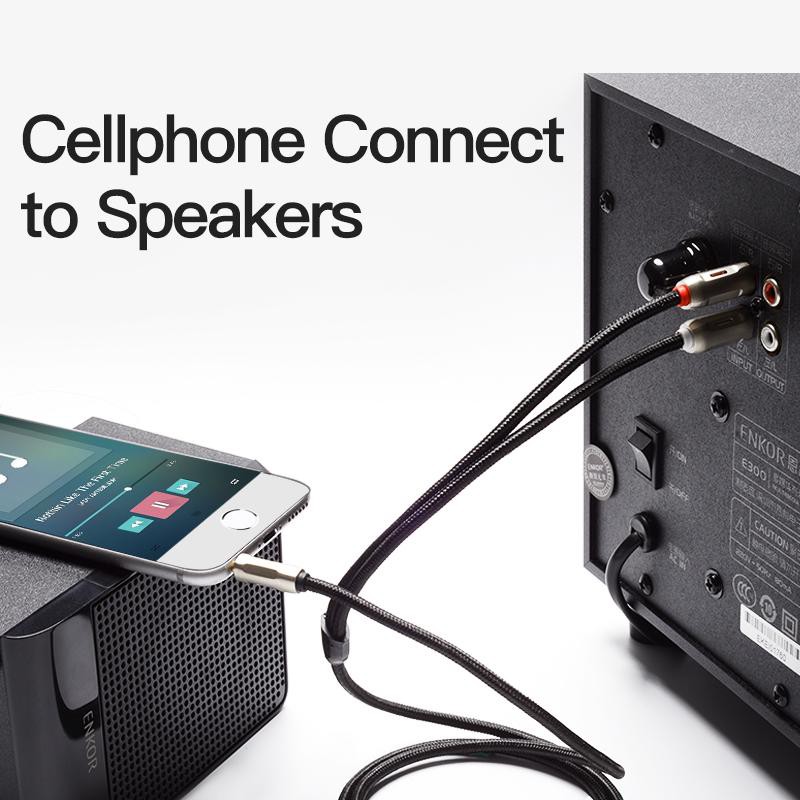 Jack Male 3.5mm to 2 RCA Stereo For TV Speaker DVD 2 Meter