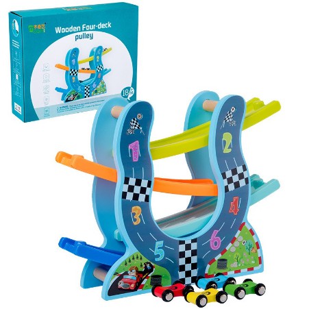 TweedySub - Yoyo Glider - Mainan Track Parkir Mobil Kayu