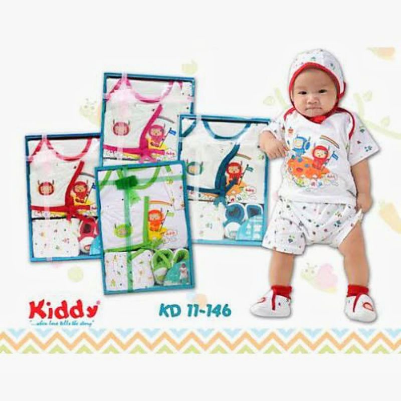 1 STEL BAJU BAYI LENGKAP DENGAN TOPI SEPATU - KIDDY 11-146 - KADO BAYI BARU LAHIR