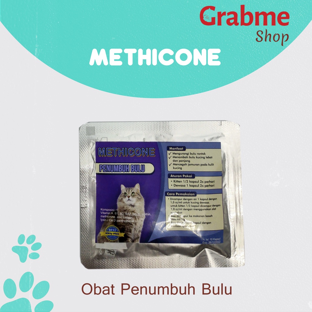 Penumbuh Bulu Kucing METHICONE Sachet ISI 10 KAPSUL