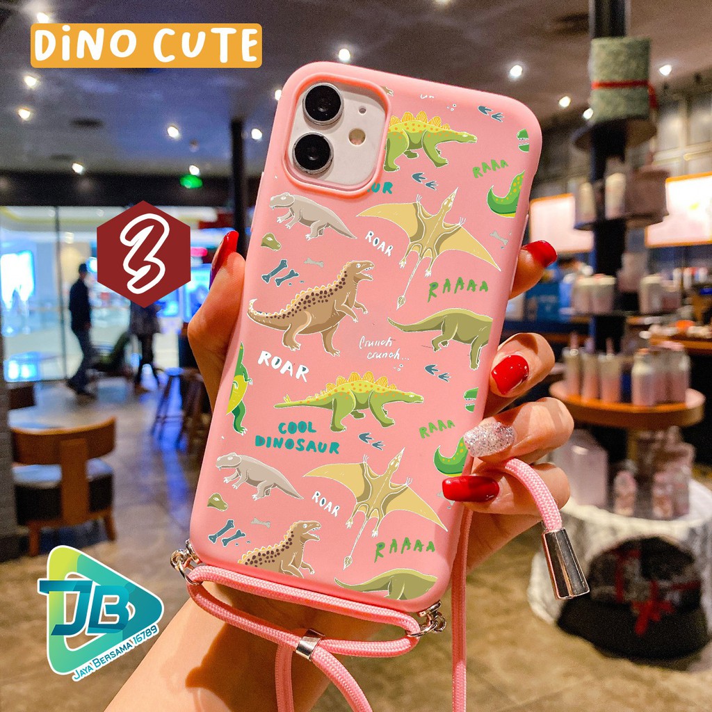 Softcase Slingcase Tali Lanyard Candy DINO CUTE Oppo F1s A59 A31 A8 A81 A15 JB3824