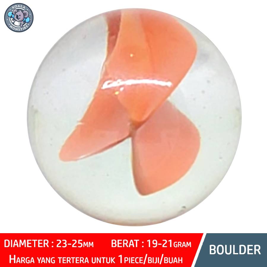 BOULDER Kelereng Gundu Orange Cat Eyes Marble Balap Belimbing Oranye