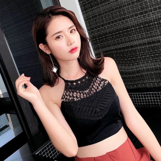 TM - 6418 Knit Lace Top Bahan Lace Import