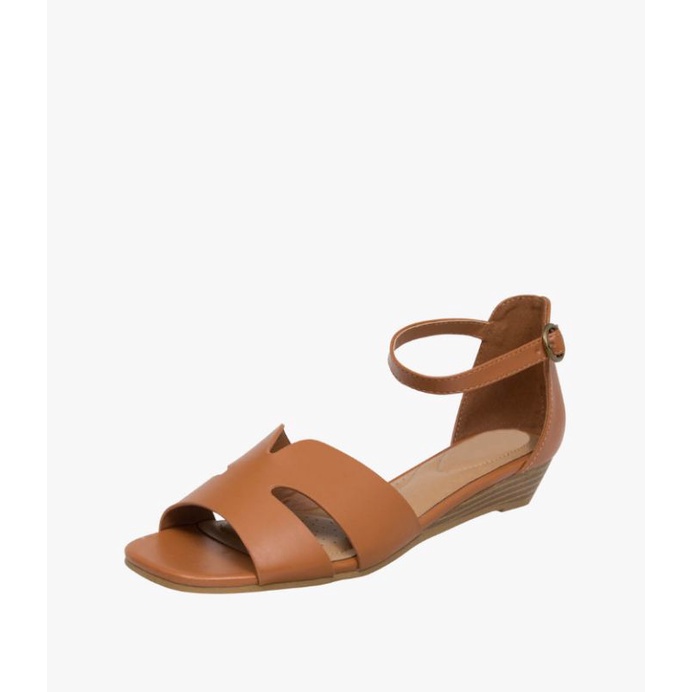 DEXFLEX WOMENS SYBILLE LOW WEDGE COGNAC