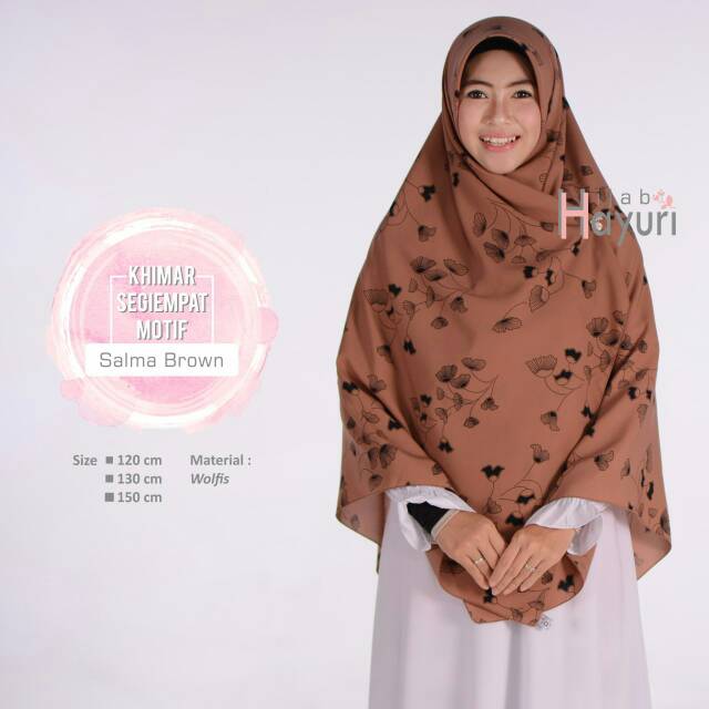 Khimar Segiempat Motif SALMA // 120cm by Hijab Hayuri