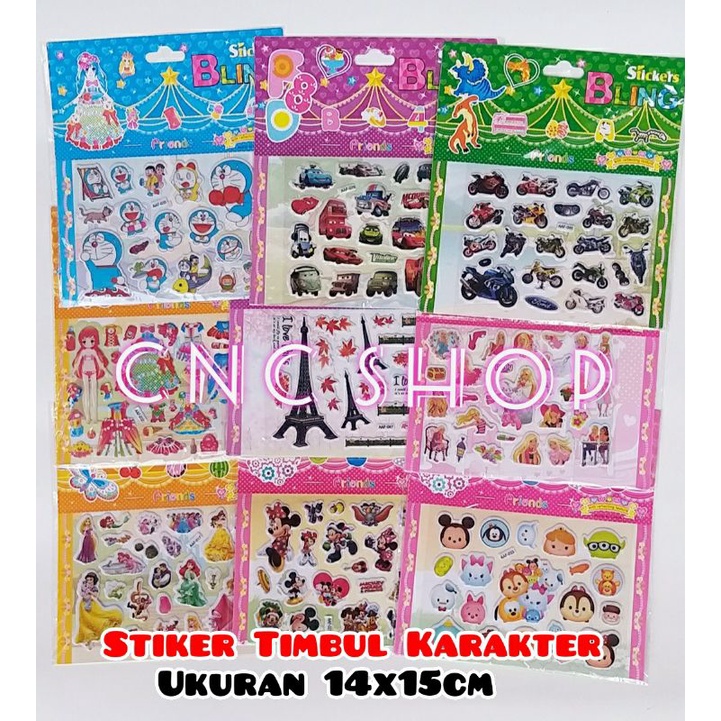 Stiker Timbul Karakter Kotak- Bling Mainan Anak Lucu Murah