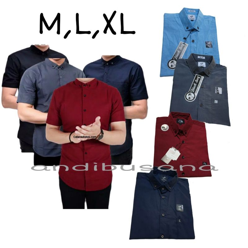 ORIGINAL KEMEJA POLOS DISTRO PRIA LENGAN PENDEK SURFING DAN KERJA KANTOR BAJU FORMAL