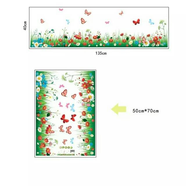 RELIZA WALLSTICKER RUMPUT BUNGA FLOWER GREEN GRASS AY7186 STIKER DINDING WALL STICKER