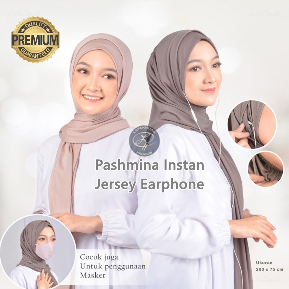 Hijab Pashmina Instan Jersey Zoya With Earphone Hole 200x75 Gaya Karet Leher Kekinian Cantik Buat Wa
