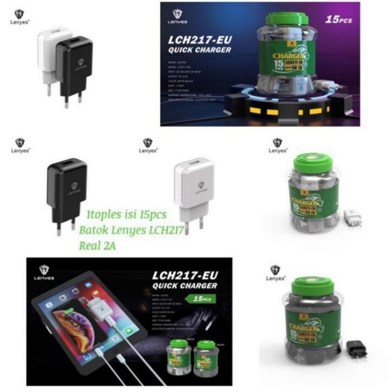 Batok Charger Lenyes LCH-217 1USB Original 2A Kepala Charger LCH-217