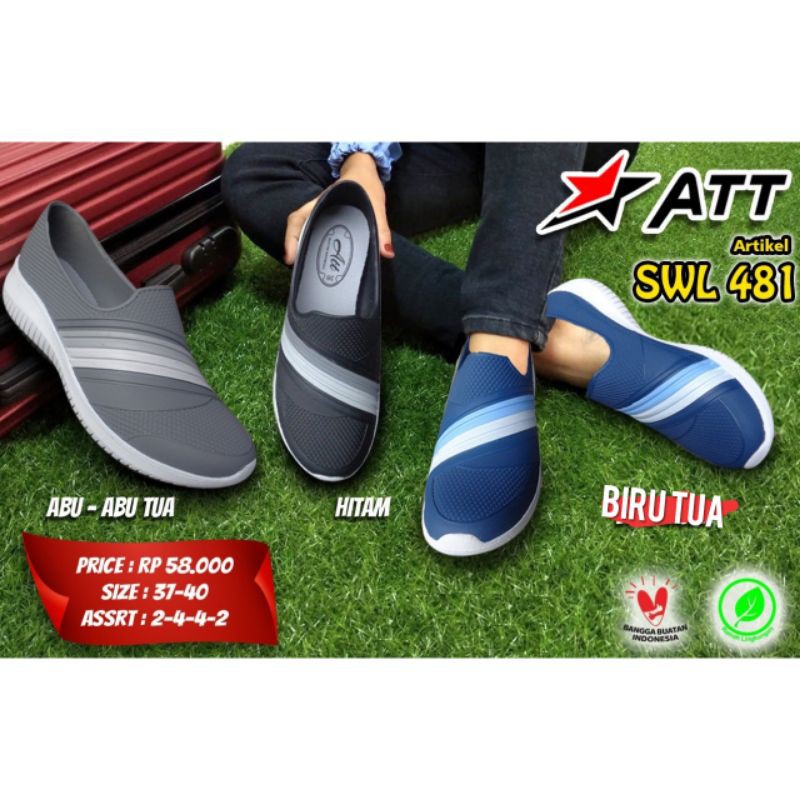 sepatu att SWL 480 - sepatu slip on karet wanita