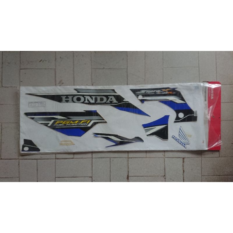 Lis Body-Sticker-Stiker-Striping-Stripping-Stripe Supra X 125 R PGM-FI 2006 Original AHM Biru Hitam