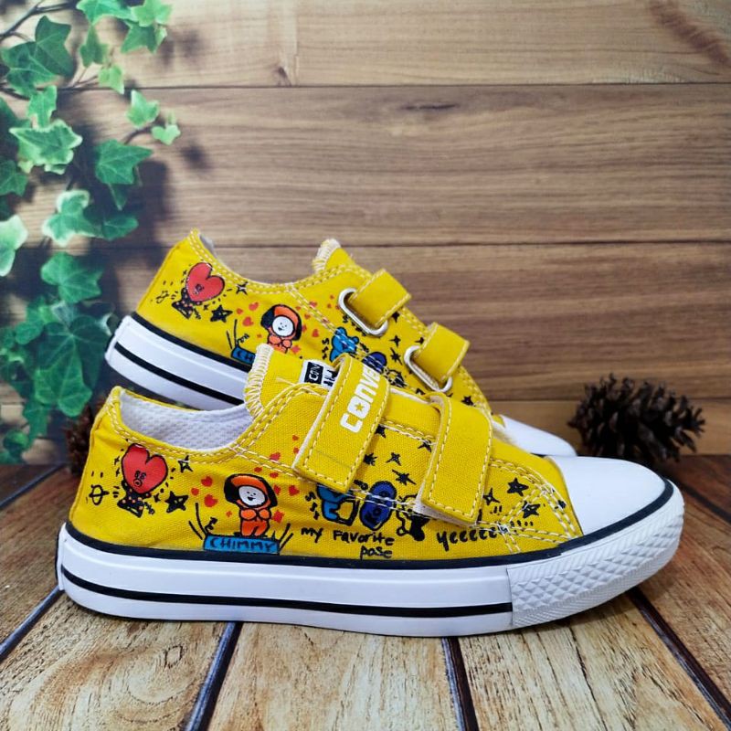 SEPATU CONVERSE USIA 1-10 TAHUN BTS BT21 ANAK MOTIF KOREA KARAKTER MODEL PREKAT