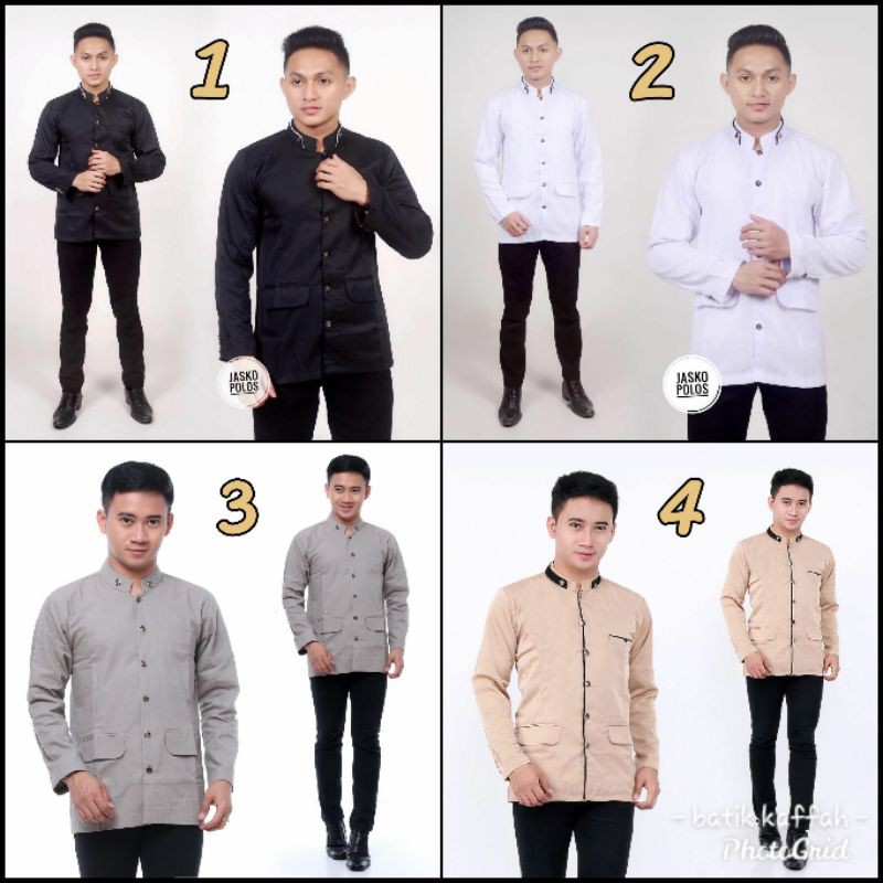 BAJU KOKO POLOS  JASKOKO POLOS  KOKO PUTIH HITAM POLOS  JAS KOKO POLOS  BAJU KOKO PRIA