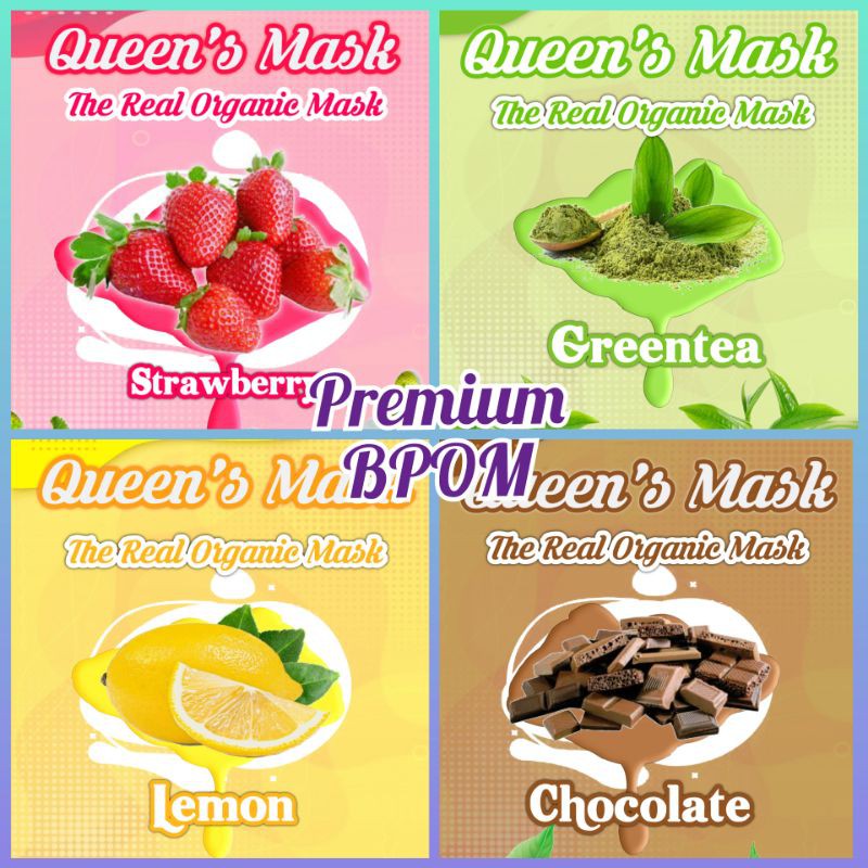 (BPOM) Masker organik / masker wajah / masker kecantikan / queen's mask / masker organik bpom