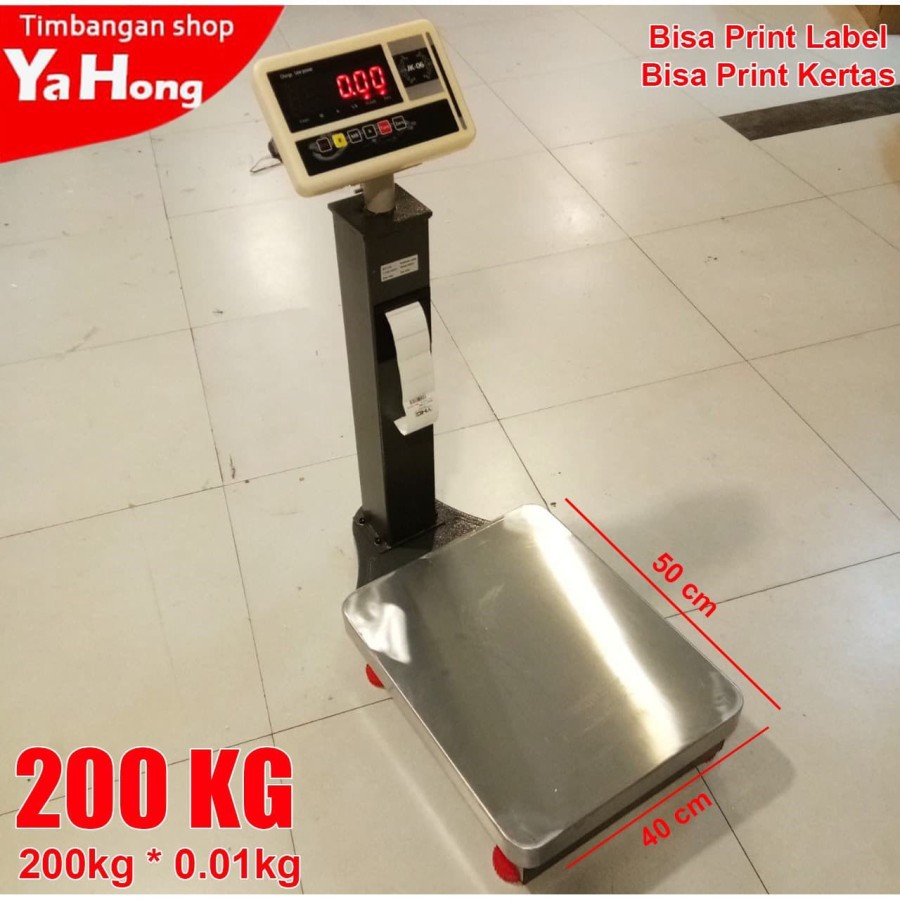 Timbangan Barang Digital Printer Label Print Kertas 200kg 0.01kg