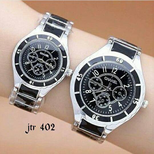 jam tangan couple chanel / jtr 402 hitam