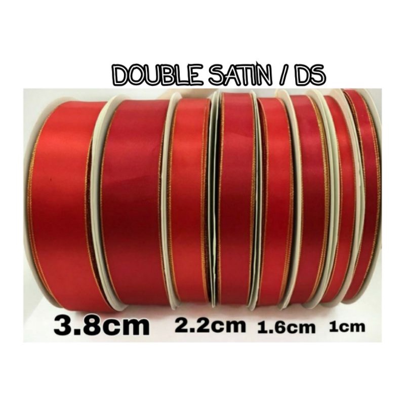 PER 1 YARD - PITA MERAH LIST GOLD / PITA SATIN LIST GOLD / PITA LIST GOLD