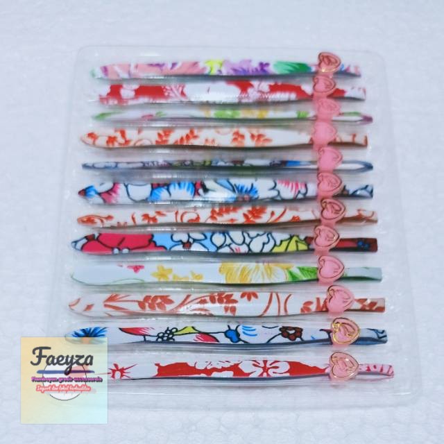 Pinset besi motif/pinset bulu 12 PCS corak