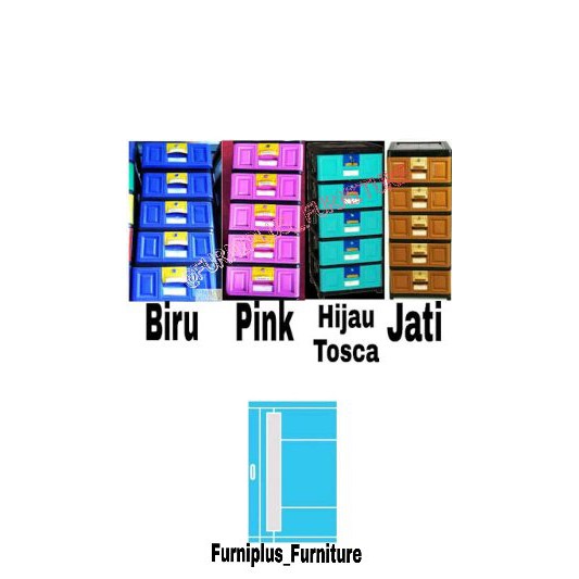 Jual  Lemari pakaian Lemari Baju Napoli susun 4  Diskon