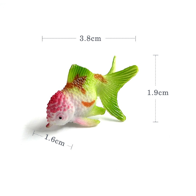 12 Pcs / set Mainan Miniatur Simulasi Hewan Ikan Mas Kawaii Untuk Taman