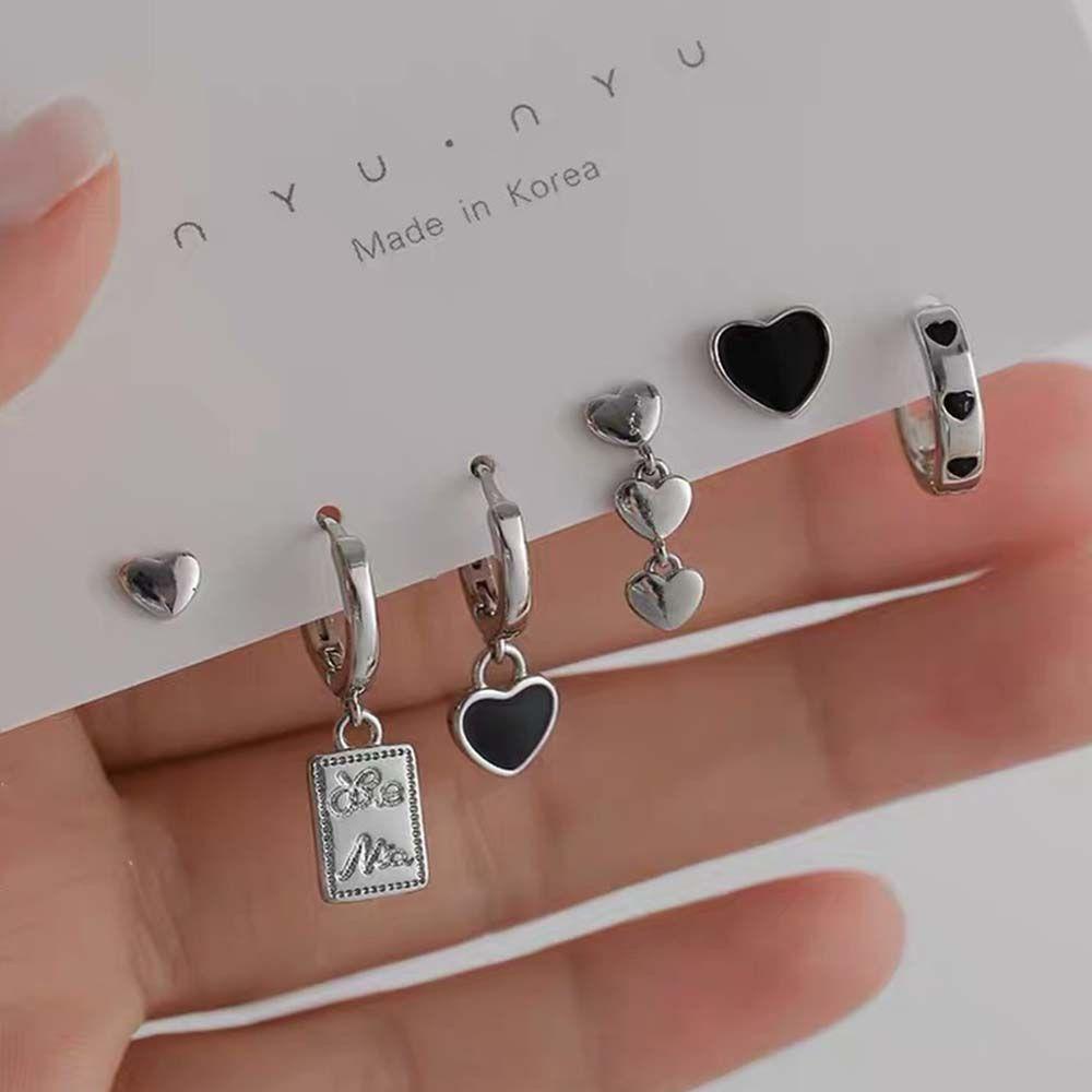 Mxbeauty set Anting Wanita Trendi All-Match Hadiah Gadis Pesta Aksesoris Telinga Perhiasan Alloy Gaya Punk Anting Korea