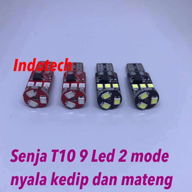 Lampu Senja Sein Motor Mobil T10 12 volt CANBUS 2 Mode Nyala Mateng &amp; Kedip