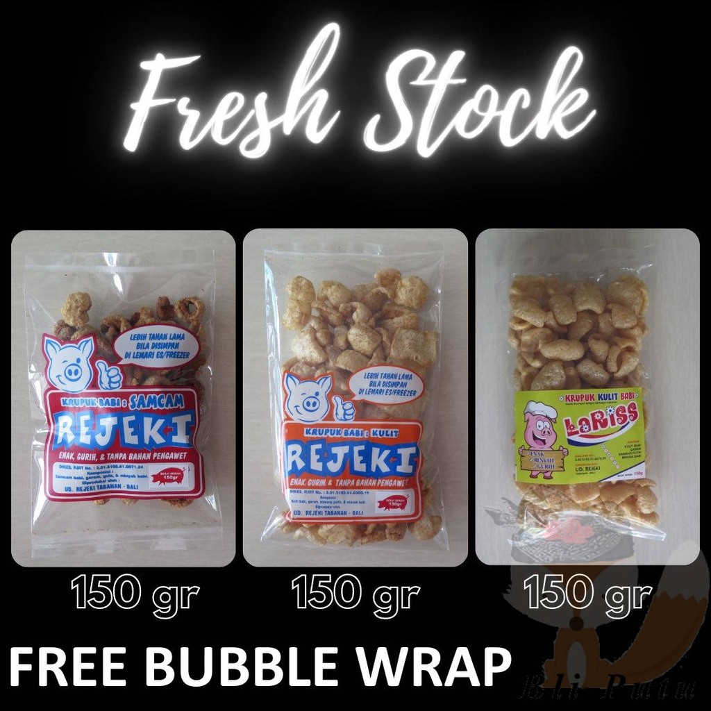 

FRESH STOCK!!! Kerupuk Rambak Babi Rejeki Samcam Kulit Lariss (Bungkus Besar)