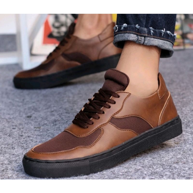 WOLFxNIRO |Sepatu Sneaker Kulit Pria Casual sneakers Sepatu Casual Pria Sepatu Pria Sneakers Sepatu Casual Cowo/Cowok Sepatu Kasual