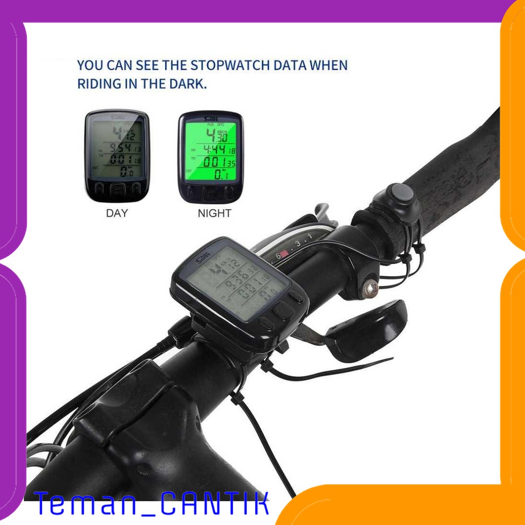 TC-IB313 SUNDING SPEEDOMETER SEPEDA BACKLIGHT LCD - SD-563A