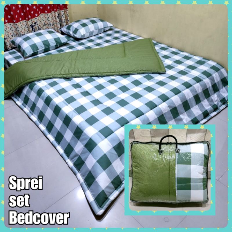 BEDCOVER SET SPREI KOTAK2 KEKINIAN/SELIMUT TERLARIS