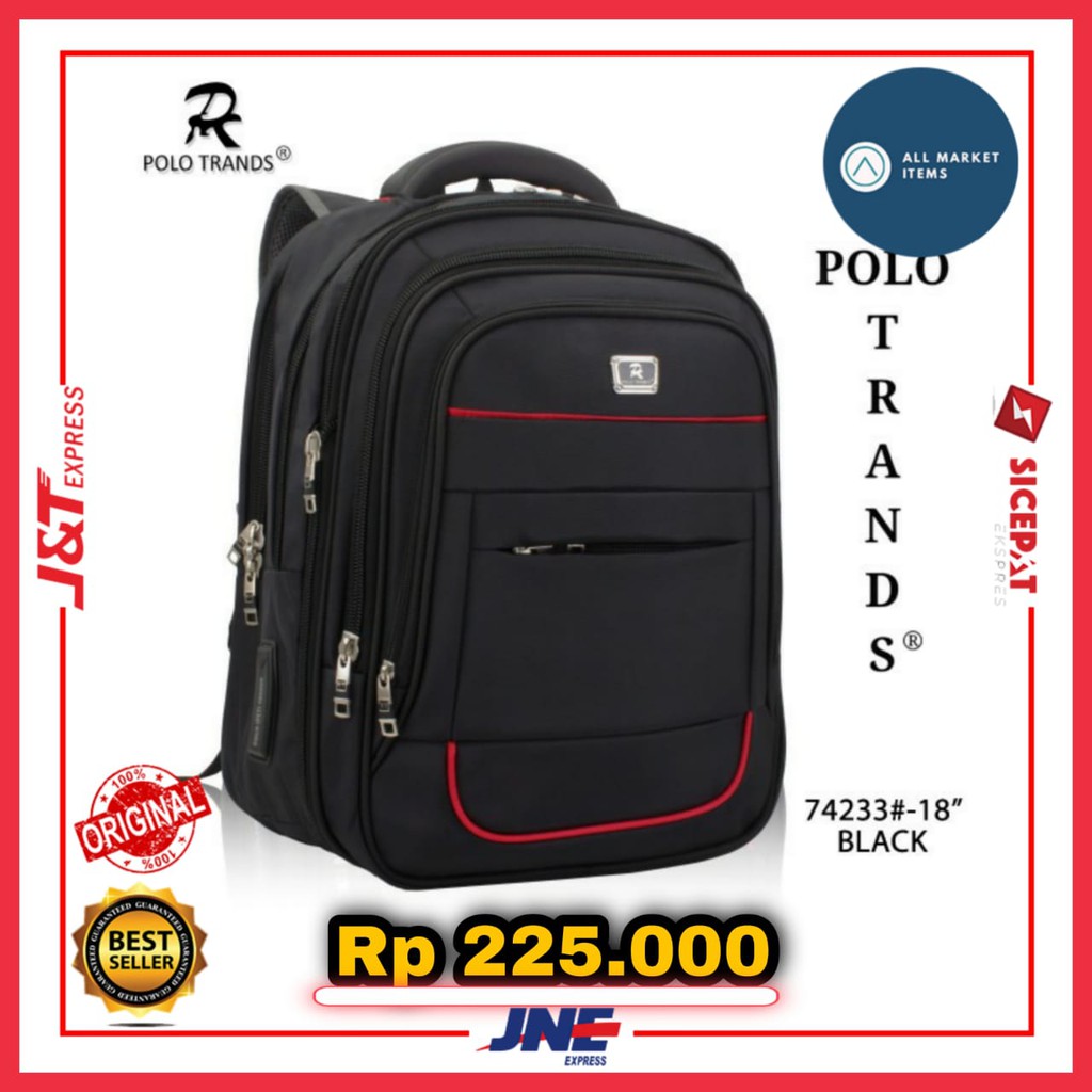 Tas Backpack Pria dan Wanita - Ransel Free Rain Cover - Polo Trands 74233