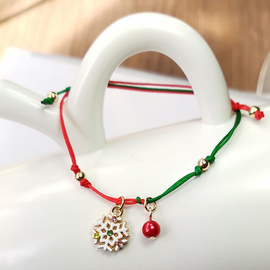 Hu Hu Hu Hu Hu Alat Bantu Pasang Kacamata♡ Gelang Rajut Tangan Desain Pohon Natal Santa Claus Rusa Snowflake Untuk Unisex