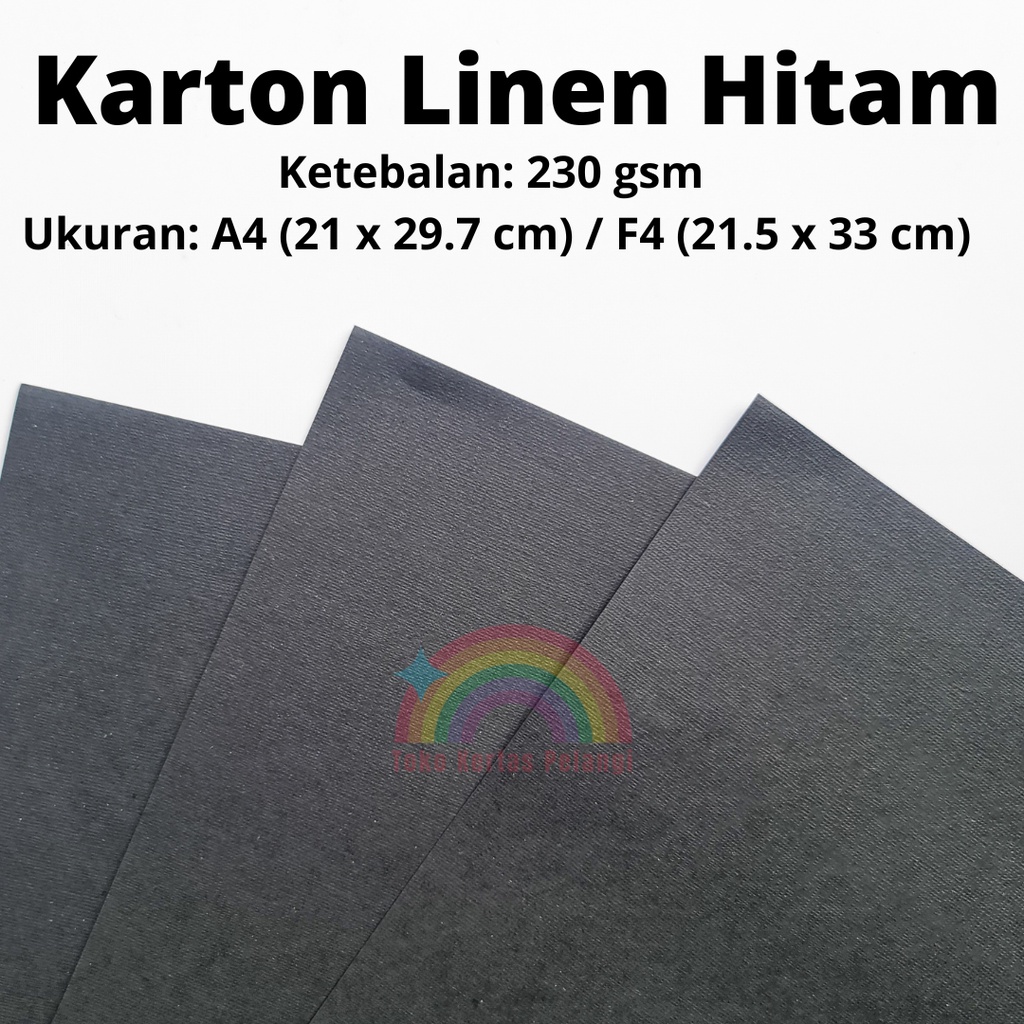 

karton linen hitam isi 50 pcs ukuran A4/F4