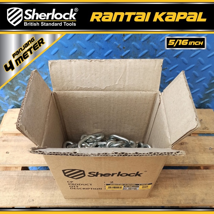 Rantai Besi / Kapal Galvanized 8 mm 5/16 inch Sherlock panjang 4 meter